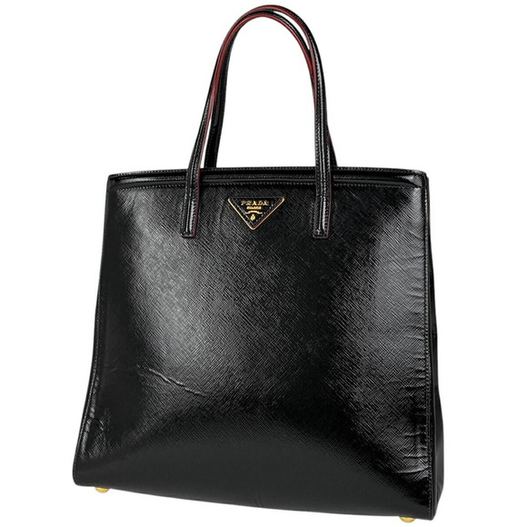 Prada Saffiano Black Nero Bag Shoulder Vernis Patent - Picture 1 of 7